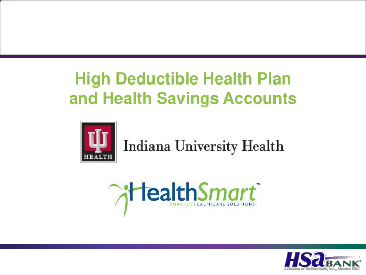 high deductible health plan