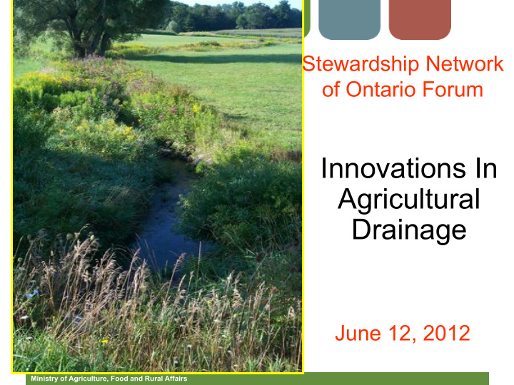 innovations in agricultural drainage