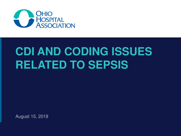 cdi and coding issues related to sepsis