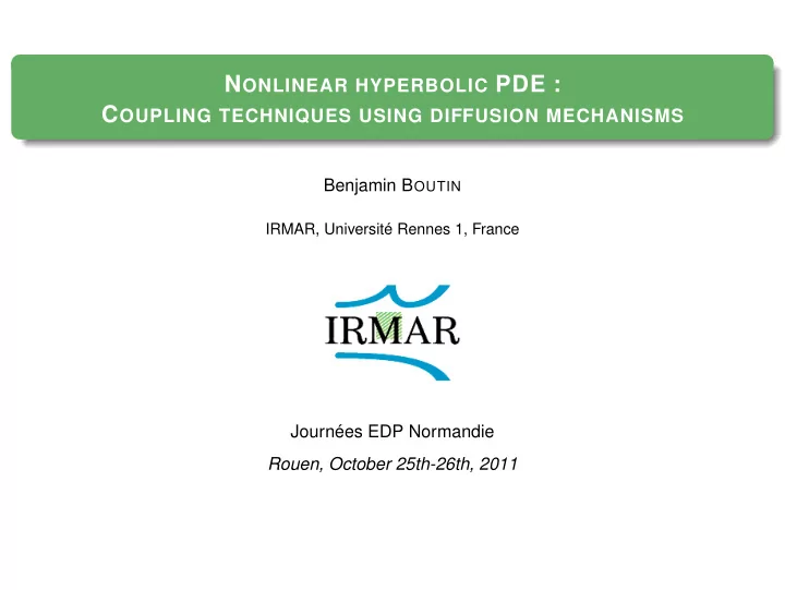 n onlinear hyperbolic pde