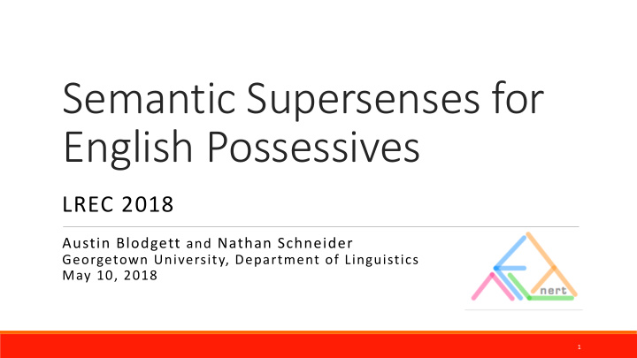 semantic supersenses for english possessives