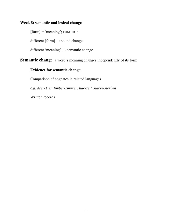 semantic change a word s meaning changes independently of