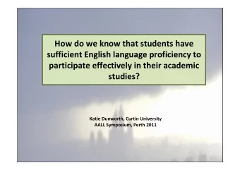 How do we know that students have sufficient English language proficiency to participate