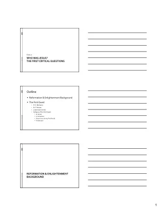 1  OriginsoftheQuest  intheProtestantReformation(15171648)