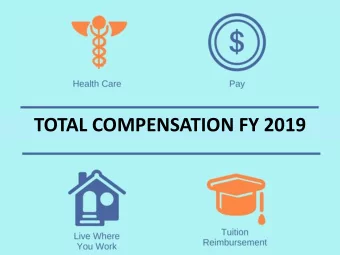 TOTAL COMPENSATION FY 2019  Total Compensation Goals  Pay, Benefits and Retirement options that