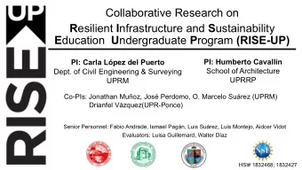 Collaborative Research on R esilient I nfrastructure and S ustainability E ducation U ndergraduate