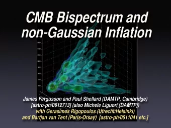 CMB Bispectrum and  non-Gaussian Inflation  James Fergusson and Paul Shellard (DAMTP, Cambridge)
