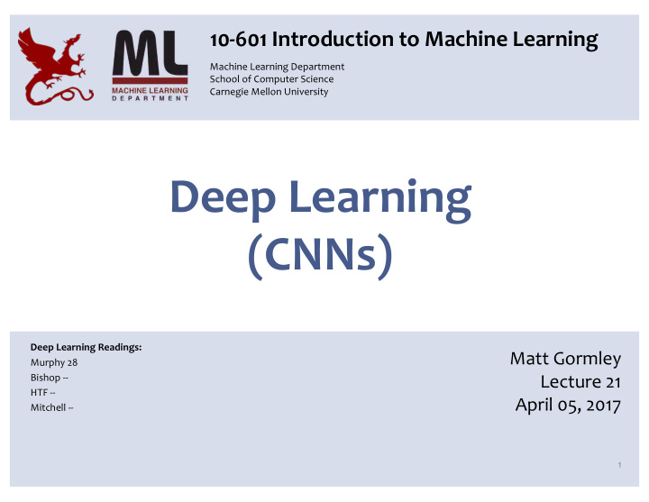 deep learning cnns