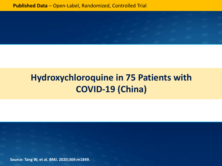 hydroxychloroquine in 75 patients with covid 19 china