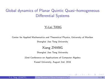 Global dynamics of Planar Quintic Quasihomogeneous  Differential Systems  Yi-Lei TANG  Center