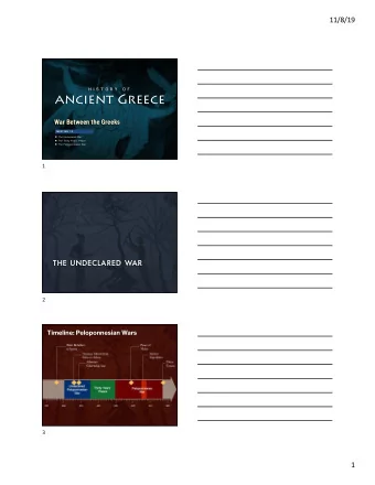 ancient Greece  War Between the Greeks  MEETING 10  The Undeclared War  The Thirty Years