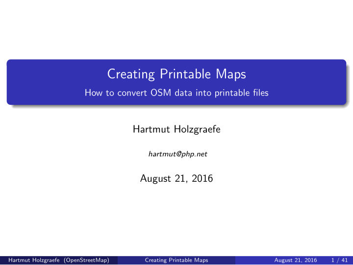 creating printable maps