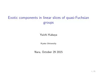 Exotic components in linear slices of quasi-Fuchsian  groups  Yuichi Kabaya  Kyoto University