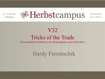 V32  Tricks of the Trade  Ein persnlicher Einblick in die Werkzeugkiste eines Entwicklers  Hardy