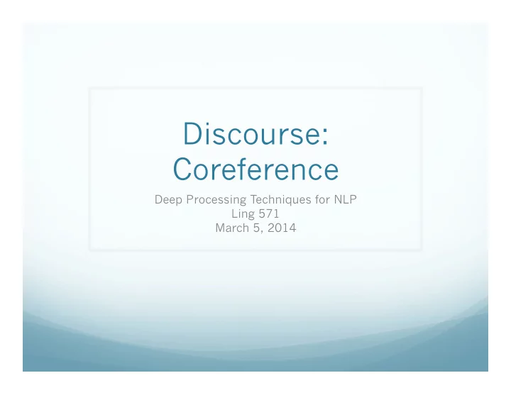 discourse coreference