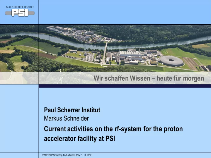 current activities on the rf system for the proton
