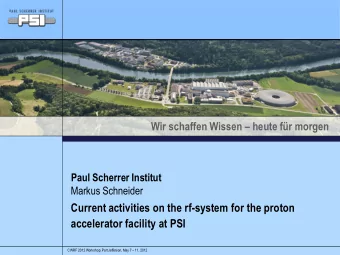 Current activities on the rf-system for the proton  accelerator facility at PSI CWRF 2012 Workshop,