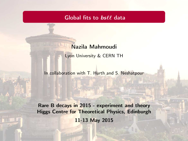 global fits to bs data nazila mahmoudi