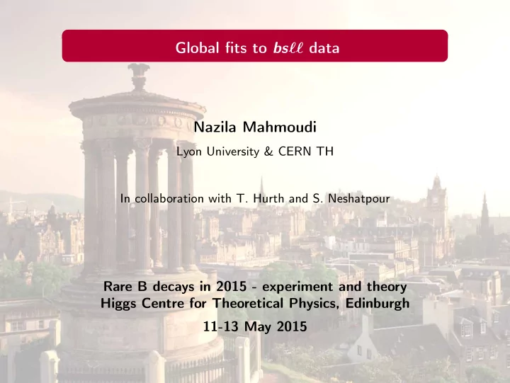 global fits to bs data nazila mahmoudi