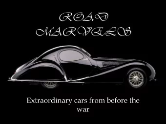 ROAD  MARVELS  Extraordinary cars from before the  war  Alfa Romeo 8C 2900 B Corto Touring