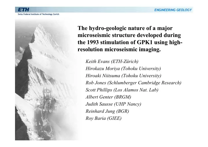 the hydro geologic nature of a major the hydro geologic