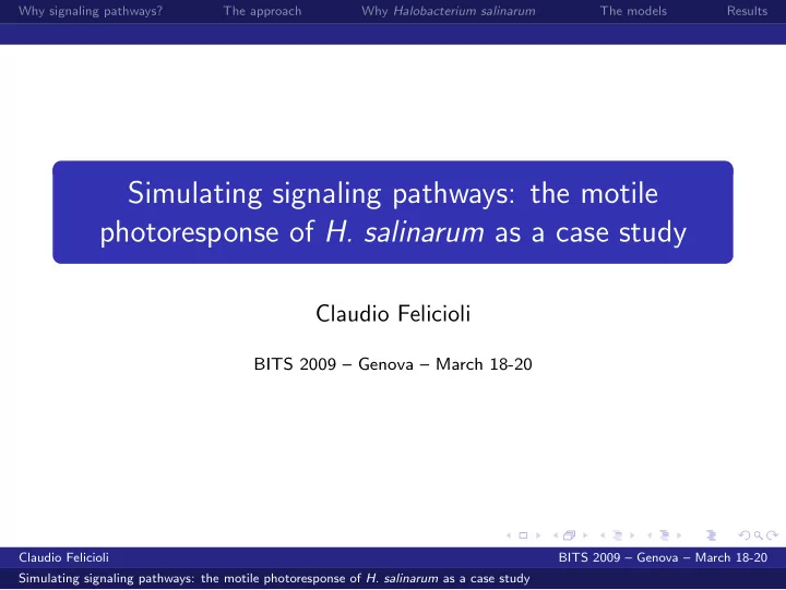 simulating signaling pathways the motile photoresponse of