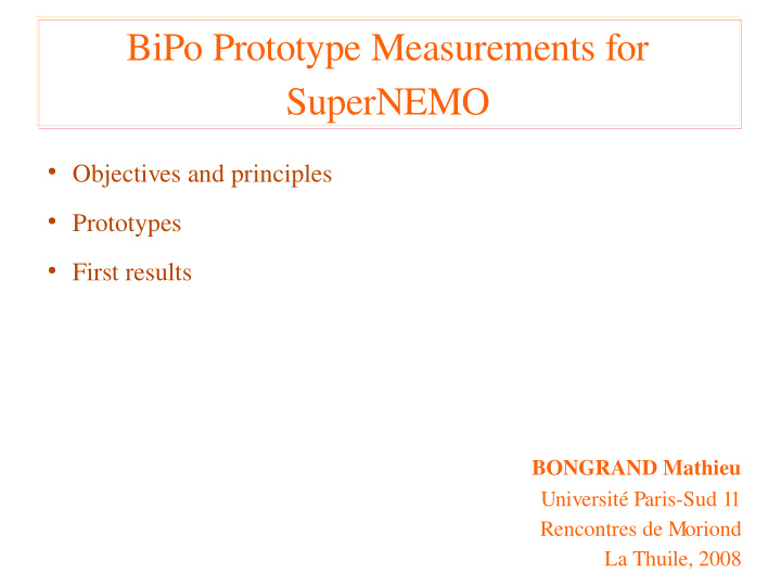 bipo prototype measurements for supernemo