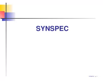 SYNSPEC  SYNSPEC  p. 1  SYNSPEC  calculation of synthetic spectra of stellar  atmospheres and