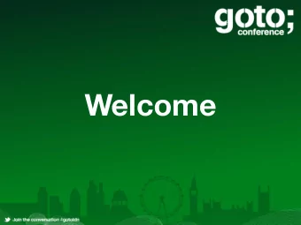 Welcome  Share WiFi  Photos Free wi-fi for all attendees Instagram: #gotoldn Network: codenode