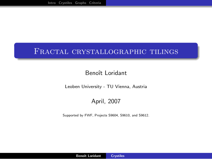 fractal crystallographic tilings