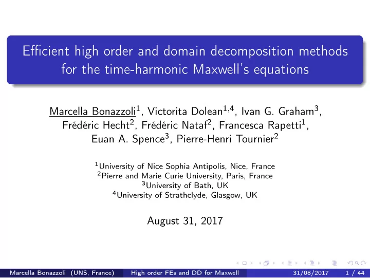 efficient high order and domain decomposition methods for