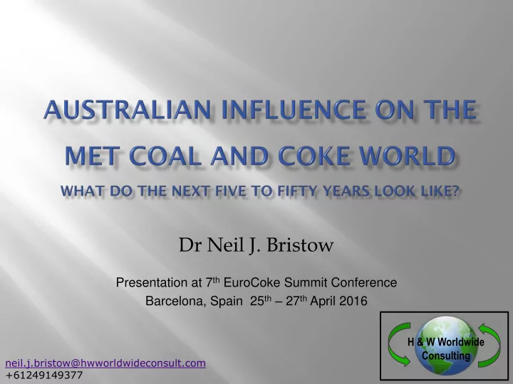 dr neil j bristow