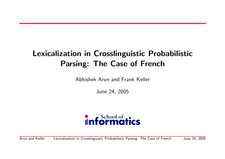 lexicalization in crosslinguistic probabilistic parsing