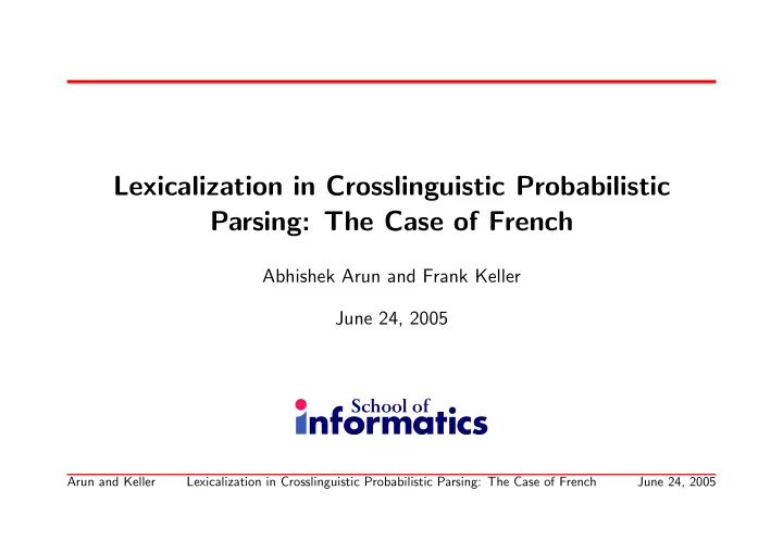 lexicalization in crosslinguistic probabilistic parsing