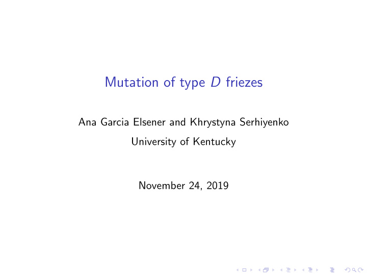 mutation of type d friezes