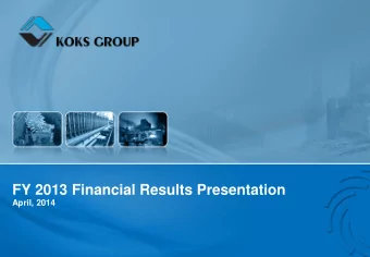 FY 2013 Financial Results Presentation  April, 2014  Disclaimer The materials contained in this