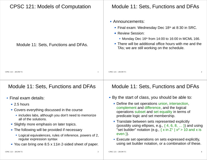 cpsc 121 models of computation module 11 sets functions