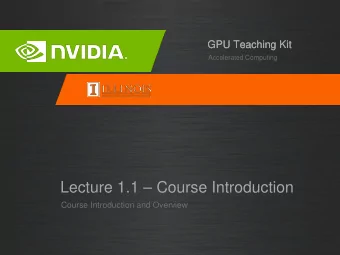 Lecture 1.1  Course Introduction  Course Introduction and Overview  Course Goals   Learn how