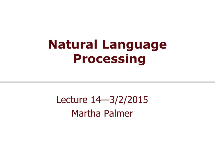 natural language processing