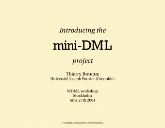mini-DML  project Thierry B   Universit Joseph Fourier (Grenoble)  WDML workshop