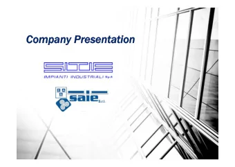 Company Presentation  Company Presentation   SAIE has been operating internationally for
