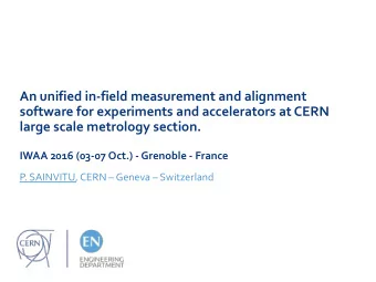 An unified in-field measurement and alignment  software for experiments and accelerators at CERN