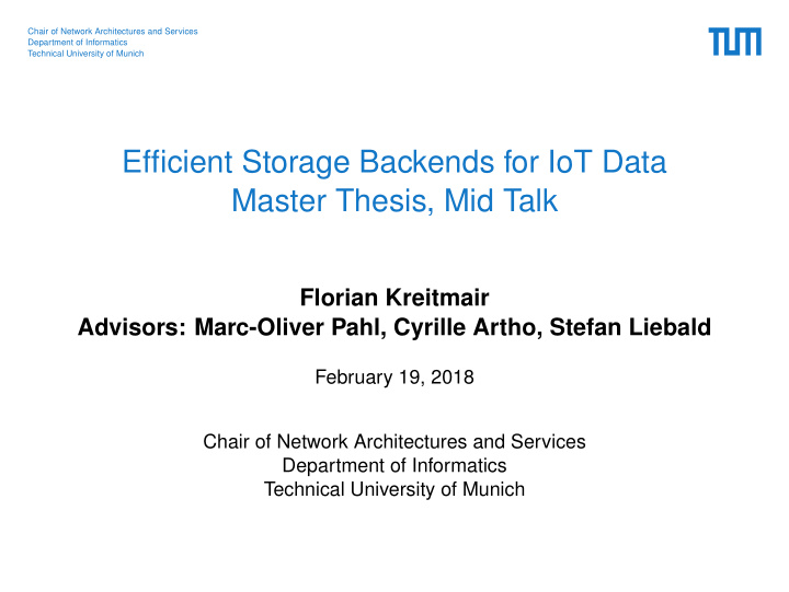 efficient storage backends for iot data master thesis mid