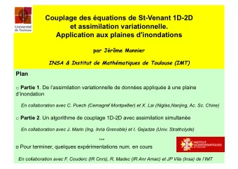 Couplage des quations de St-Venant 1D-2D  et assimilation variationnelle.  Application aux