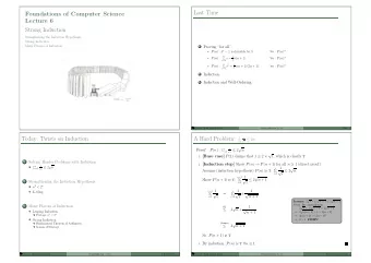 Last Time  Foundations of Computer Science  Lecture 6  Strong Induction  Strengthening the