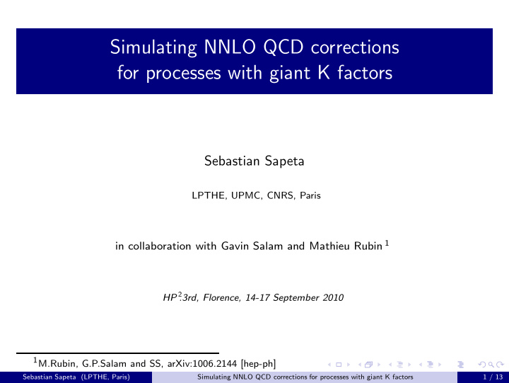 simulating nnlo qcd corrections for processes with giant