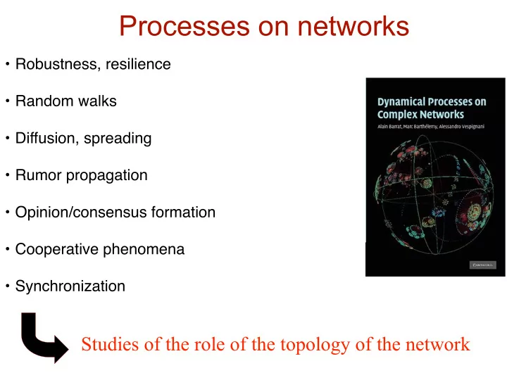 processes on networks