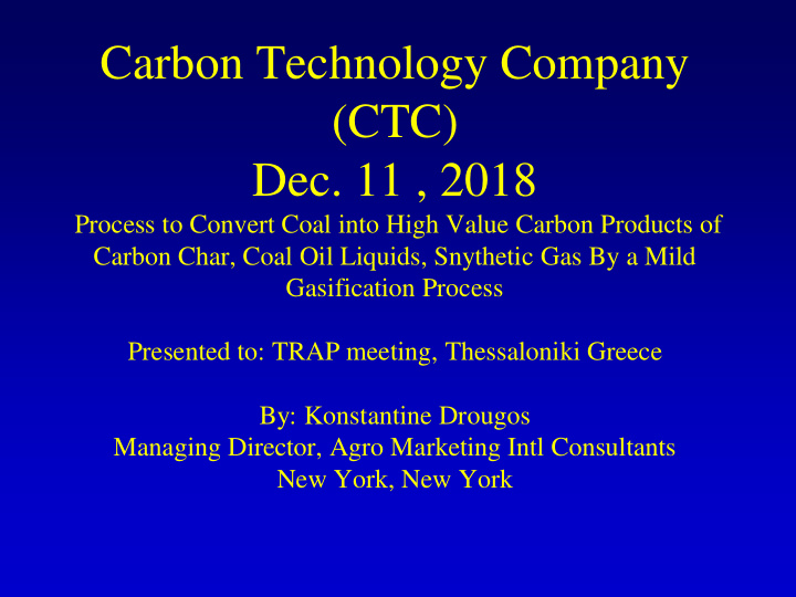 carbon technology company ctc