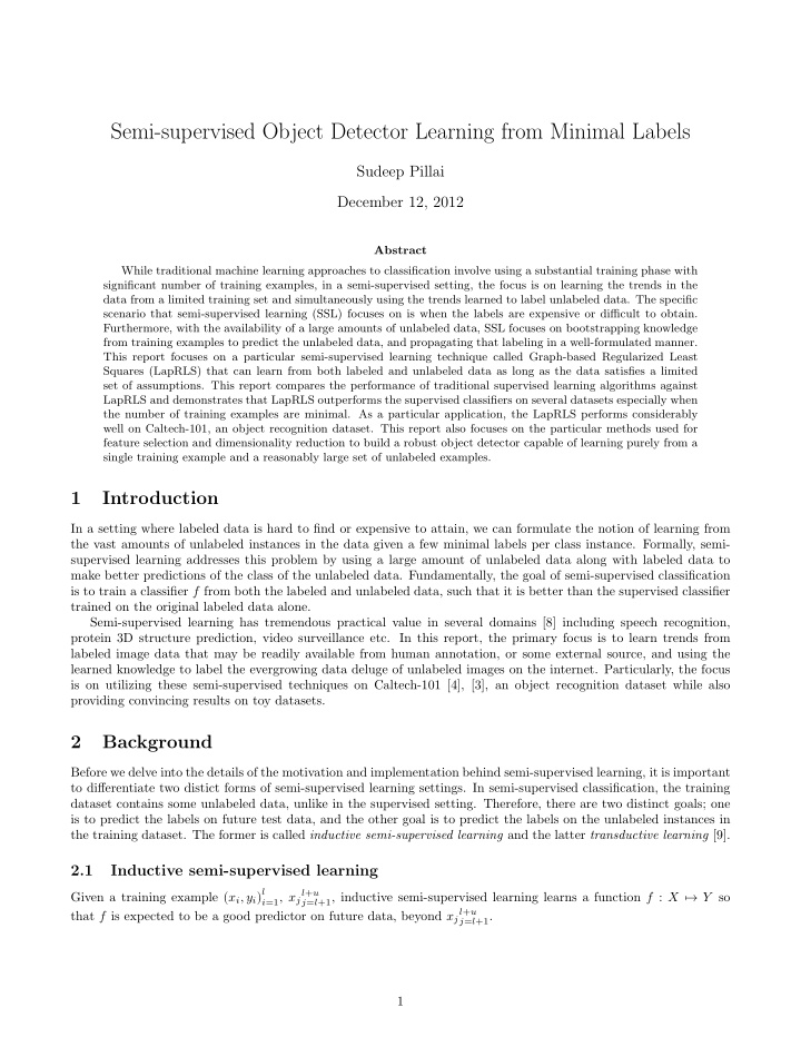 semi supervised object detector learning from minimal