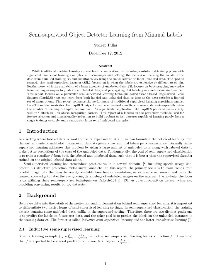 semi supervised object detector learning from minimal